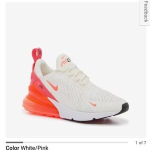 Nike Air Max 270 White and Pink Sneakers